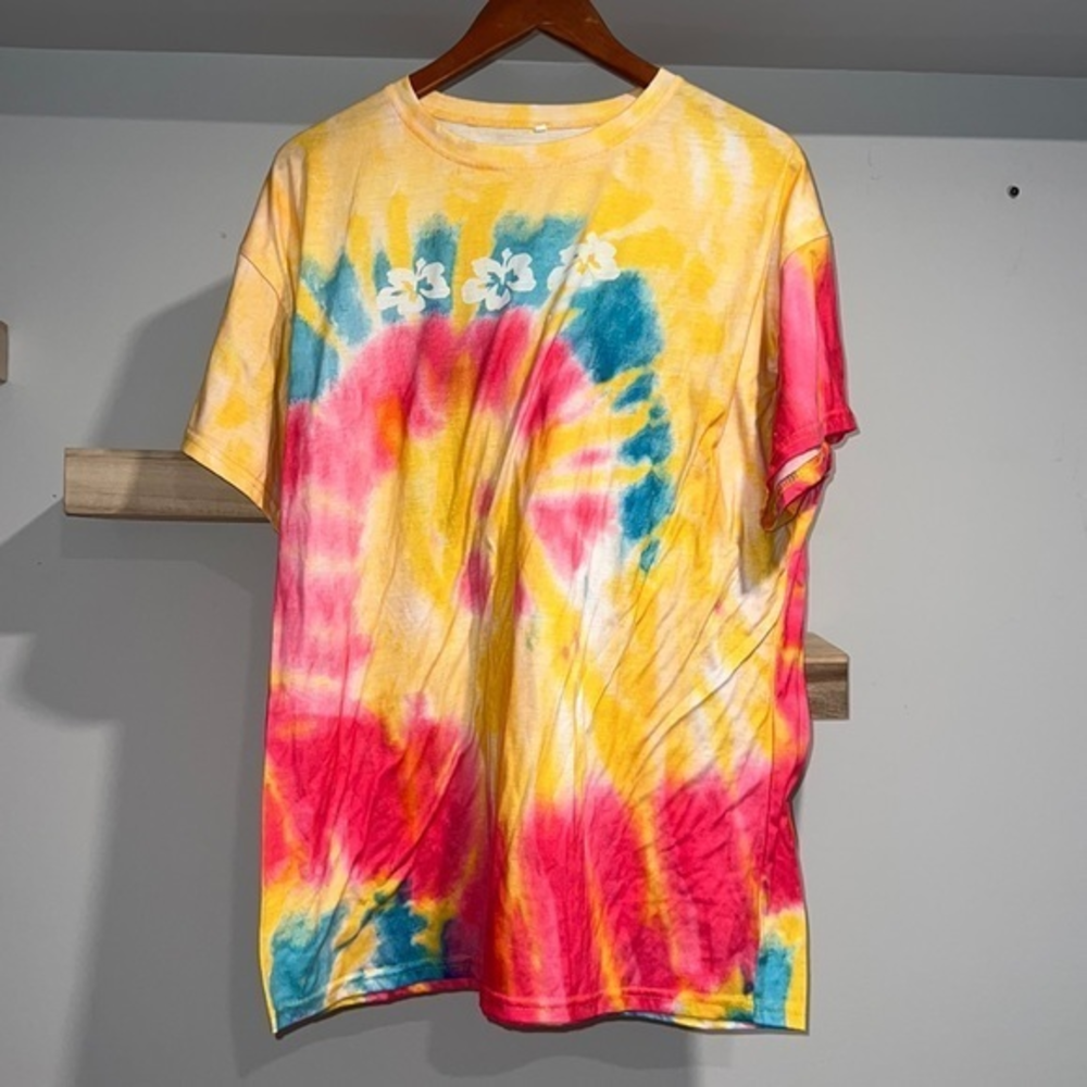 Tie dye vsco girl oversized t shirt pacsun